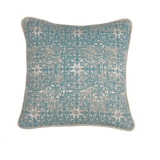 Kosas Home Laurent Pacific Blue/Tan Cotton 18 x 18 Throw Pillow