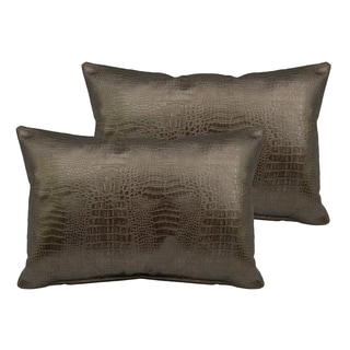 Sherry Kline Gator Faux Leather Boudoir Pillow (Set of 2)