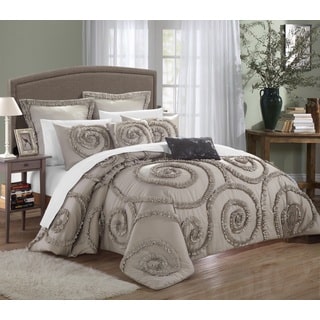 Chic Home Rosamond Bed-In-A-Bag Taupe Comforter 7-Piece Set
