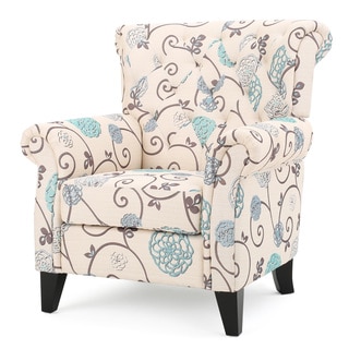 Merritt Floral Fabric Tufted Club Chair by Christopher Knight Home