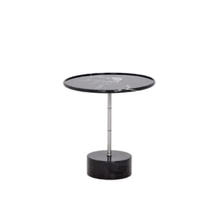 Sunpan 'Milano' Black Stainless Steel and Solid Marble Side Table