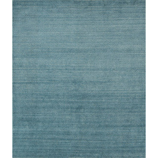 Hand-Loomed Urban Baby Blue New Zealand Wool & Viscose Blend (8' x 10')