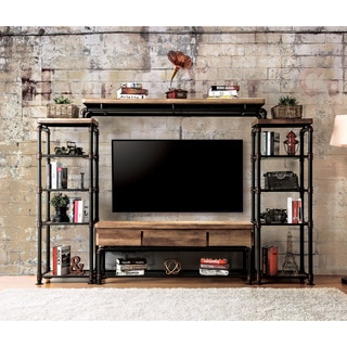 Furniture of America Herman Industrial Antique Black 60-inch TV Stand- 1 Piece