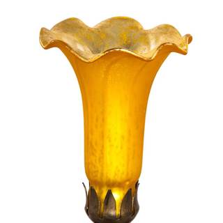 River of Goods Matte Yellow Hand-blown Mercury Glass Replacement Lily Shade