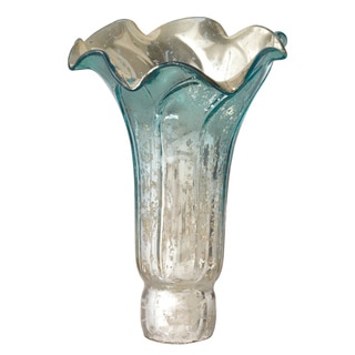 River of Goods Light Blue/Silver Hand-blown Mercury Glass Replacement Lily Shade
