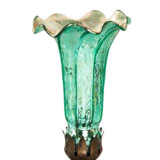 Hand-blown Teal Mercury Glass Replacement Lily Shade