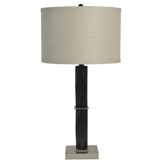Decor Therapy Black and Silver Metal Table Lamp
