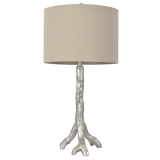 Silver/ Beige Resin Tree Branch Table Lamp