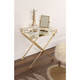 Kate and Laurel Madeira Arrow Metal Accent Table with Mirrored Tray Top