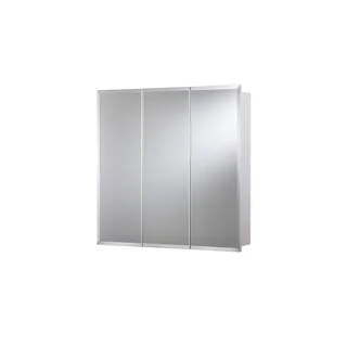 Croydex 24 in. x 24 in. Surface-Mount Tri-View Beveled Mirrored Medicine Cabinet in White