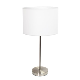 slide 1 of 1, Delano Custer Brushed Nickel Stick Lamp with Fabric Shade