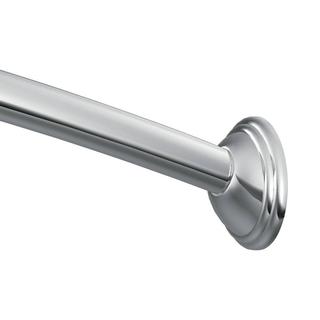 MOEN 60 in. Stainless-Steel Decorative Curved Shower Rod Set in Chrome