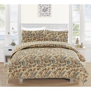 Miranda Collection 3-Piece Printed Quilt Set with Shams