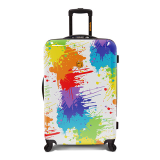 Loudmouth Luggage White Drop Cloth Multicolor 29-inch Expandable Hardside Spinner Suitcase