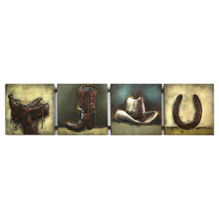 Benjamin Parker 'Barn Life' Raised Metal 12-inch x 49-inch Wall Art