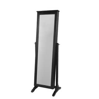 Decor Therapy Black Wood-framed Mirrored Jewelry Armoire