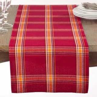 Red and Orange Plaid Table Runner