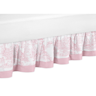 Sweet Jojo Designs Pink French Toile Queen-size Bedskirt