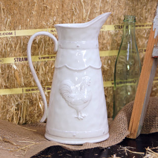 White Ceramic Water Pitcher