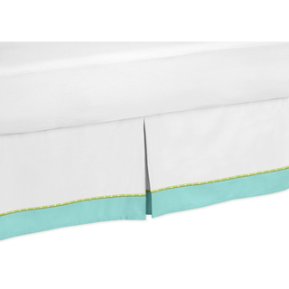 Sweet Jojo Designs Turquoise and Lime Hooty Queen-size Bedskirt