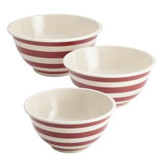 Paula Deen Pantryware Melamine Mixing Bowl Set, 3-Piece, Striped Red