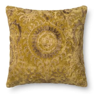 Decorative Damask Light Gold Feather and Down Filled or Polyester Filled 22-inch Throw Pillow or Pillow Cover