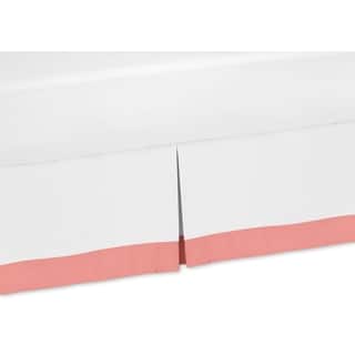 Sweet Jojo Designs White and Coral Mod Diamond Collection Bed Skirt