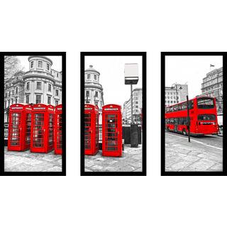 "London" Framed Plexiglass Wall Art Set of 3