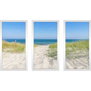 "Beach of the baltic sea" Framed Plexiglass Wall Art Set of 3