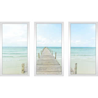 "By the Dock" Framed Plexiglass Wall Art Set of 3