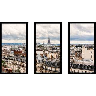 "Paris Rooftops" Framed Plexiglass Wall Art Set of 3