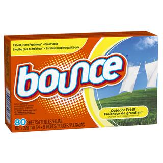Bounce 80068 Outdoor Fresh Scent Fabric Softener Sheets 80 Count