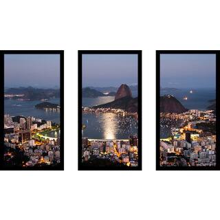 "Rio de Janeiro, Brazil" Framed Plexiglass Wall Art Set of 3