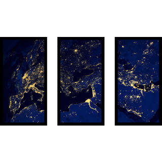 "Earth" Framed Plexiglass Wall Art Set of 3