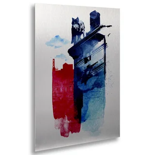 Robert Farkas 'This Is My Town' Floating Brushed Aluminum Art