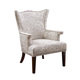Cabot Grey Sculpted Fabric Wing Chair