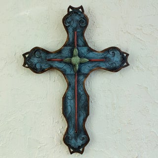 Handcrafted Steel 'My Cross' Wall Art Sculpture (Mexico)