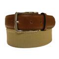 Men's Casual Black or Khaki Canvas and Leather Belt