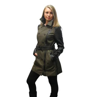 Laundry by Shelli Segal Olive Green Trench Coat