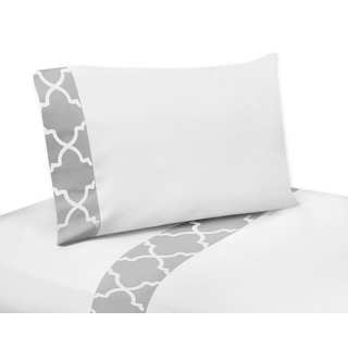 Gray and White Trellis Collection King Sheet Set by Sweet Jojo Designs