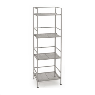 Seville Classics Mesh 4-Tier Square Folding Shelf Tower