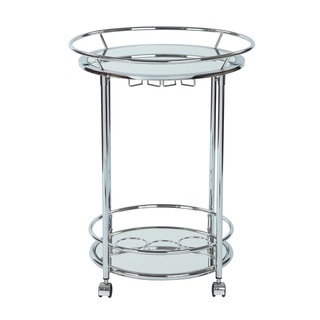 Royse Serving Cart with Chrome Finish