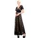 Evanese Women's Elegant Lace Evening Party Formal Long Dress Gown with Empire Waist Full Skirt and Short Sleeves