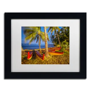 Pierre Leclerc 'Maui Outriggers' Matted Framed Art