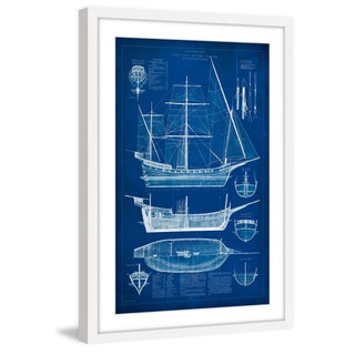 Marmont Hill - 'Ship Blueprint I' Framed Painting Print