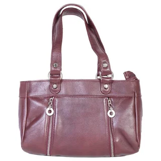 Scully Red Leather Gussetted Shoulder Handbag