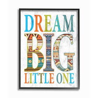 Stupell 'Dream Big Little One' Boho Framed Giclee Texturized Art