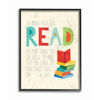 The More You Read Books' Framed Giclee Texturized Art