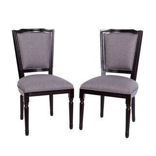 Somette French-inspired Slate Grey Linen Dining Chair (Set of 2)