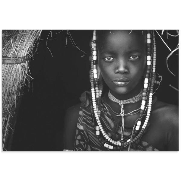 Hesham Alhumaid 'Mursi Girl' African Fashion Art on Metal or Acrylic